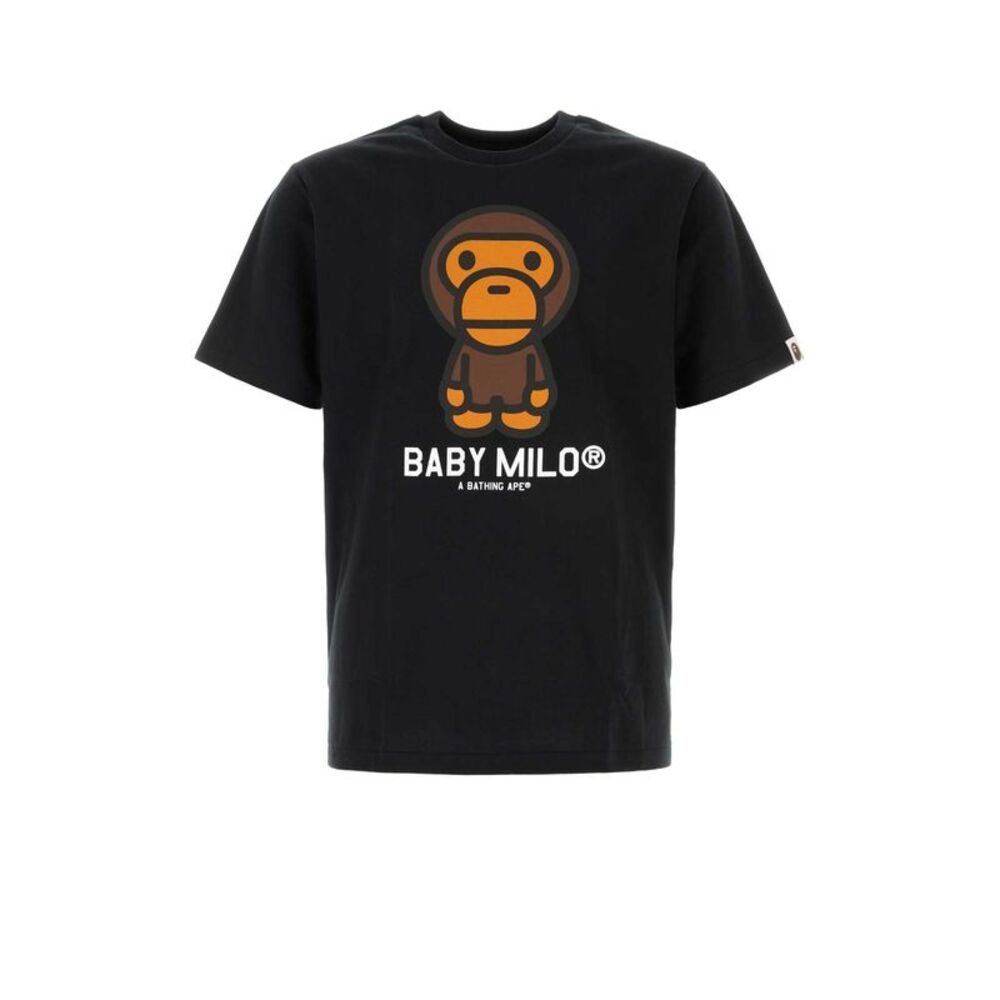 Bape Men Black Cotton Baby Milo T-Shirt